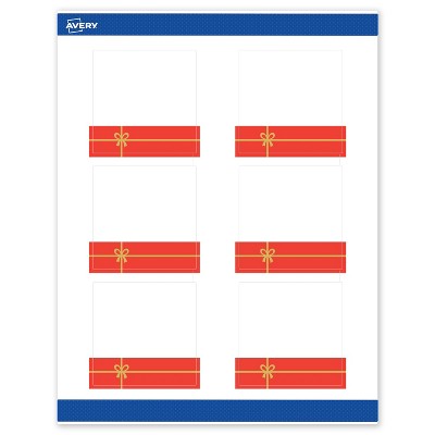 Avery Labels, 3" x 3", Gold-Red Gift, Matte, 60ct