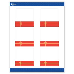 Avery Labels, 3" x 3", Gold-Red Gift, Matte, 60ct - 1 of 4