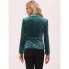 INSPIRE CHIC Women's Notched Lapel Vintage Office Button Front Velvet Blazer - 4 of 4