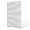 TOAOTBNBO Metal Privacy Screen with Stand, Decorative Privacy Fence Panels with Louver Pattern, Outdoor Privacy Screen for Balcony, White - 2 of 4