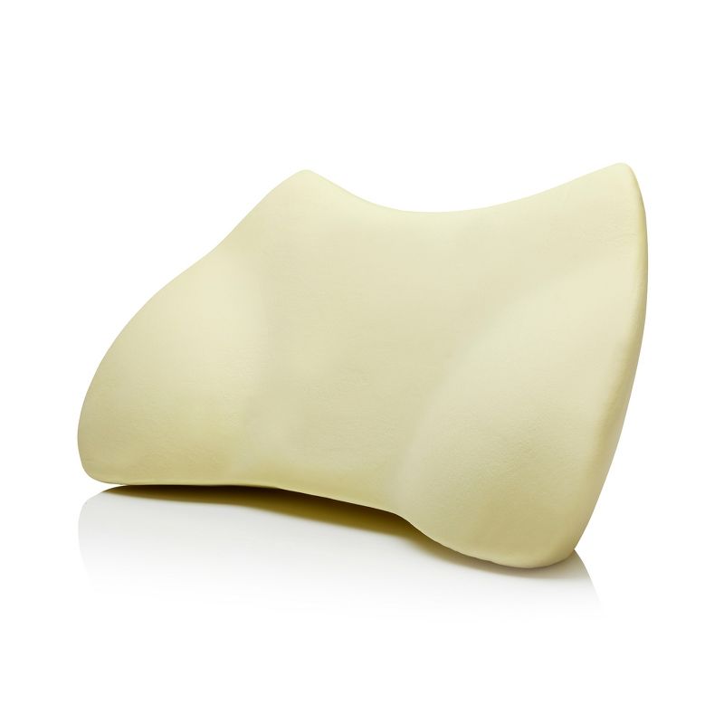 WENNEBIRD Model B Lumbar Memory Foam Support Pillow to Improve Posture with Raised Side Butterfly Design, Constance Fabric, and Removable Cover, Beige, 5 of 7