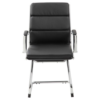 Modern Executive CaressoftPlus Guest Chair with Chrome Frame, Black