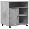 Aghana Digitals Mobile Engineered Wood Printer Stand with Lockable Wheels, Concrete Gray, - 2 of 4
