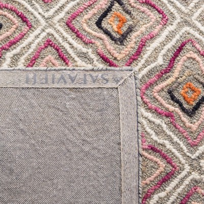 Ivory and Aqua Hand-Tufted Wool 8' x 10' Area Rug
