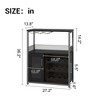Coucheta 3-Tier Industrial Wine Bar Cabinet with Detachable Rack, Drawer, Glass and Mesh Door Storage Sideboard - 3 of 4