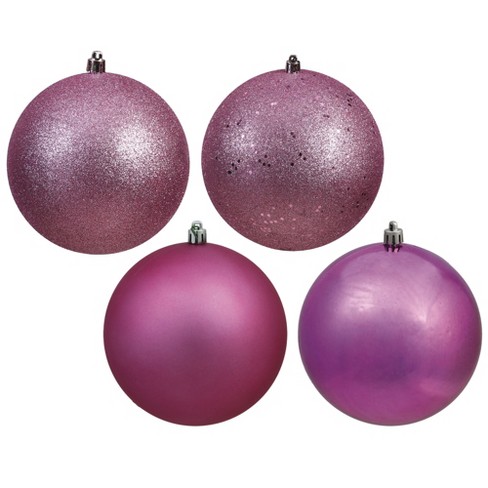 Vickerman 2 4 Mauve 4 Finish Ball Ornament Assortment 24 Per Box Target