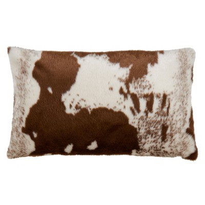 Urban Faux Cowhide Brown Polyester Euro Pillow Cover