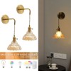 YIYIBYUS Vintage Wall Sconce Set of 2, Modern Wall Sconces with Glass Lampshade - 4 of 4
