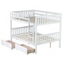 NicBex Modern Full Over Full Rubber Wood Loft and Bunk Bed with 2 Drawers, Full Size Loft and Bunk Bed with Ladder and Safety Guardrails - 4 of 4