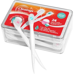 Mini Disposable Toothbrushes with Pick - Mint (24 Ct.) - 1 of 4