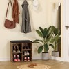 Shoe Storage Bench, 5 Cubbies Storage Rack Bench with Cushion, Entryway Bench - 4 of 4
