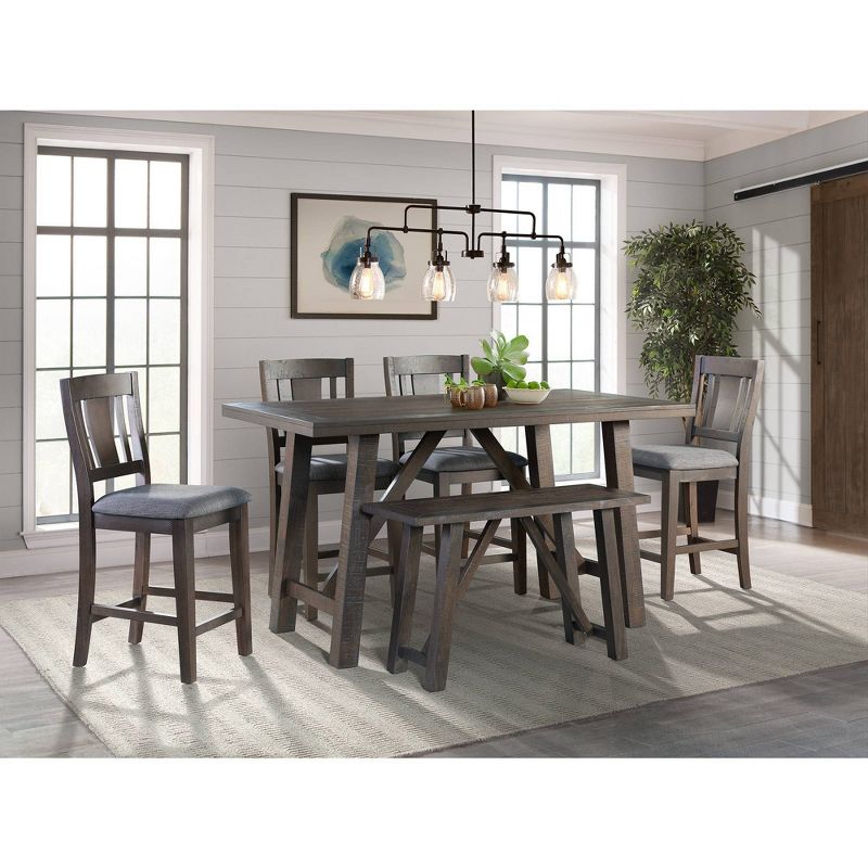 6pc Carter Counter Height Dining Set Table Graphite Gray - Picket House Furnishings, 1 of 22