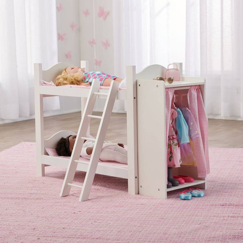 Badger Basket Doll Bunk Beds with Ladder and Storage Armoire, 4 of 8