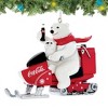 Collections Etc Hand-Painted Coca-Cola Snowmobile Polar Bears Christmas Ornament - 2 of 2