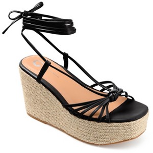 Journee Collection Womens Catalinn Tru Comfort Foam Espadrille Platform Sandals Black 9.5 - 1 of 4