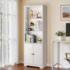 KTMBDW Modern Bookshelves and Bookcases with Doors Floor Standing 5 Shelf Display Storage Shelves 70.9" Tall Bookcase for Home Office, Living Room - 2 of 4
