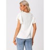 Allegra K Women's Ruffle Short Sleeve V Neck Casual Blouse - 3 of 4