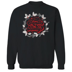 Rerun Island Men's Christmas Santa Baby Long Sleeve Graphic Cotton Sweatshirt - 1 of 3