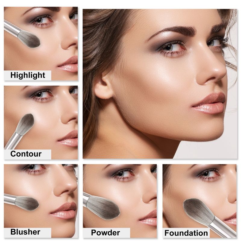 Unique Bargains Foundation Powder Concealers Eye Shadows Makeup Brushes 14 Pcs, 5 of 7