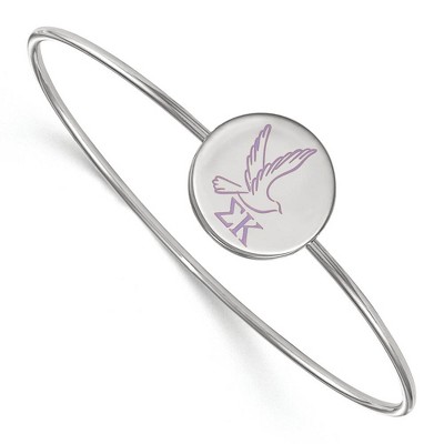 Black Bow Jewelry Sterling Silver Sigma Kappa Greek Life Bangle Bracelet 7 Inch