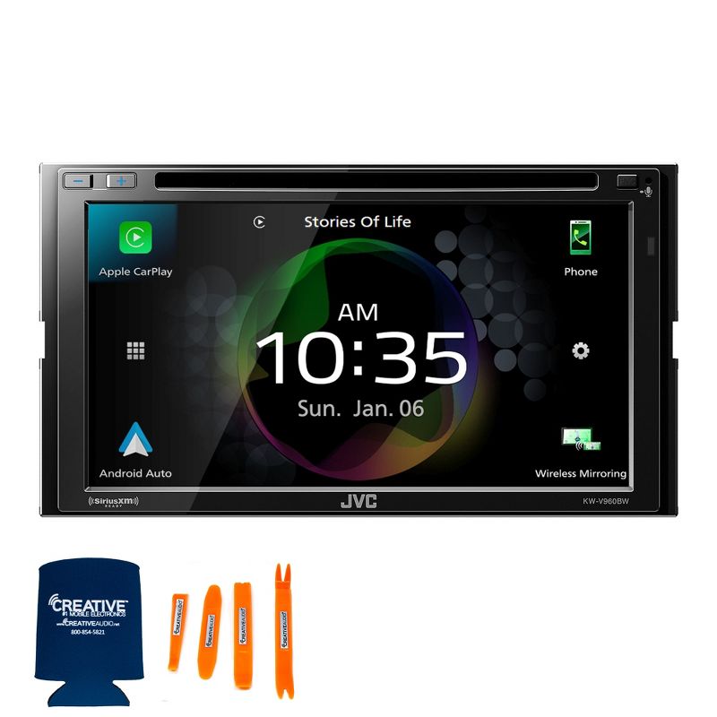 JVC KW-V960BW CarPlay/Android Auto DVD AV Receiver + ACA801 Back Up Camera, 5 of 7