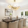CityFurn 36" Modern Gold and White Ceramic Ginkgo Leaf Chandeliers for Dining Room - 2 of 4