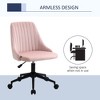 Vinsetto Mid-Back Office Chair, Velvet Fabric Swivel Scallop Shape Computer Desk Chair for Home Office or Bedroom, Pink - 2 of 4