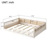 Lyngins Wood Upholstered Platform Bed with Guardrail and Pillow, Full Size Bed Frame, Children's Floor Bed, No Box Spring Needed, Toddler Bed - 4 of 4