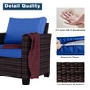 5 Pieces Patio Furniture Sets,Outdoor Sectional Sofa Wicker Conversation Couch for Coffee Table, Rattan Outdoor Furniture Backyards, Gardens - 2 of 4