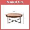 NicBex Natural Wood Texture Round Coffee Table with Sturdy Base & Fluted Sides,Minimalist Wooden Tea table Center Table for Living Room,Brown - 4 of 4