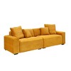 104.72" Corduroy Sofa with 4 Throw Pillows & Solid Wood Frame - 3 of 4