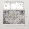 Vintage Area Rug, Machine Washable Non-Slip Carpet for Living Room, Bedroom, Dining Room, Brown and Green - 3 of 4