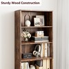 71.4" Tall Farmhouse 6-Shelf Wooden Bookcase with Doors, Industrial Display Storage for Bedroom, Living Room & Office - 3 of 4