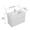 Vynxaria 35.8"L x 18.1"W Gloss White Solid Surface Bathroom Sink Integrated Basin - 4 of 4