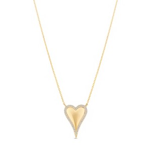 SHYMI Pavé Outline Heart Necklace — .925 Sterling Silver, 14k Gold-Plated - Rhodium Plated, Cubic Zirconia Pavé Detailing, Adjustable Chain - 1 of 2
