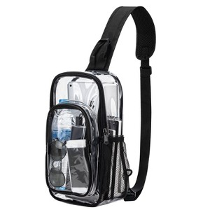 Garnen Clear Crossbody Bags for Stadium Events, Clear Purse Crossbody Sling Bag with Zipper & Adjustable Strap Clear Stadium Approved See Through Bag - 1 of 4