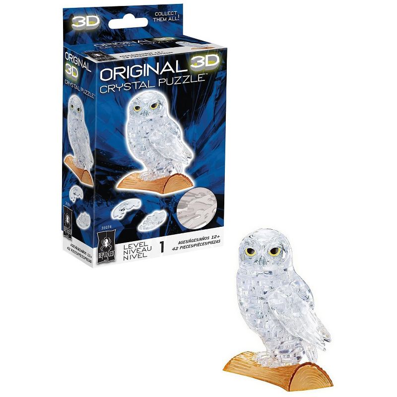 University Games White Owl 42 Piece 3D Crystal Jigsaw Puzzle, 3 of 4