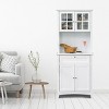 Elegant Buffet with Hutch, Kitchen Pantry Storage Cabinet with Framed Glass Door Drawer and Microwave Space - 2 of 4