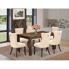 Rustic 7 Piece Dining Set - Wood Kitchen Table with 6 Padded Chairs - 2 of 4