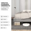 Infans Twin Size Bed Frame Upholstered Platform Velvet Headboard Wooden Slats Gray - 4 of 4