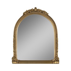 Sagebrook Home Vintage Mirror with Ornate Resin Frame - Arched Decorative Accent for Home, Office, Bedroom, or Living Room  - 12" Gold - 1 of 4