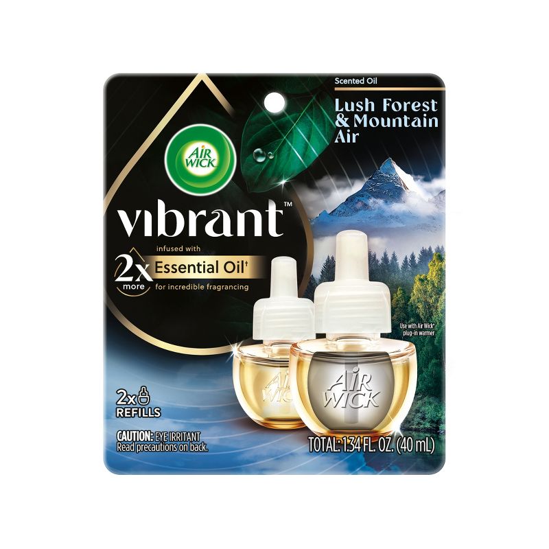 Air Wick Vibrant Scented Oil Air Freshener - Lush Forest &#38; Mountain Air - 1.34 fl oz/2pk, 1 of 14