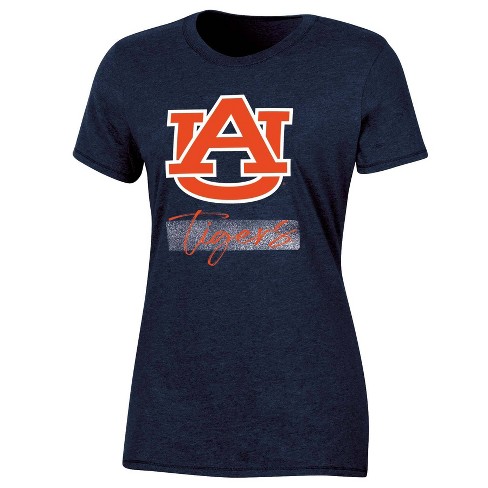 Goma de dinero espejo de puerta Ambicioso Ncaa Auburn Tigers Women's Shorts Sleeve Crew Neck Chalk T-shirt : Target