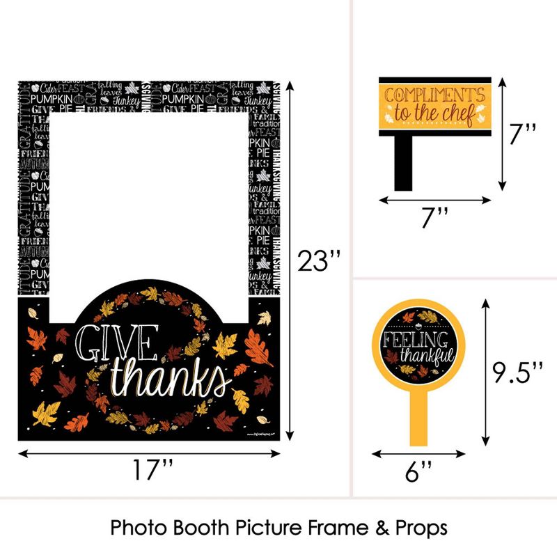Big Dot of Happiness Give Thanks - Thanksgiving Party Photo Booth Picture Frame and Props - Printed on Sturdy Material, 5 of 8