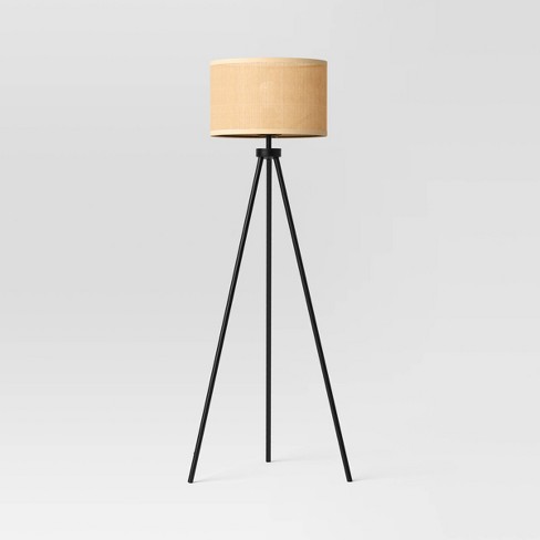 Tripod Floor Lamp With Shade Black - Room Essentials™: Modern Standing
