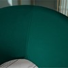 Silky Velvet Upholstered Curved Accent Chair with Gold-Tone Metal Base, Plastic Floor Protectors and Comfortable Seating - 4 of 4