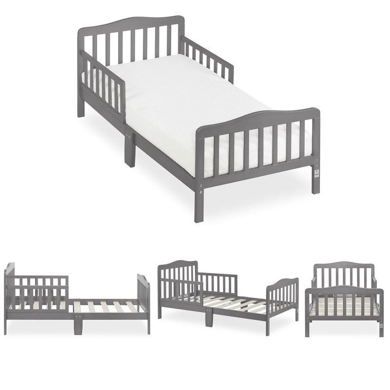 Dream On Me JPMA Certified  Memphis Classic Design Toddler Bed in Steel Gray, 5 of 10