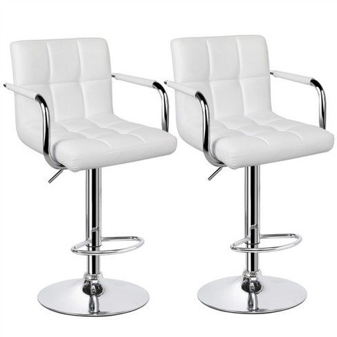 Yaheetech 2pcs Swivel Adjustable Bar Stools With Large Steel Pedestal ...