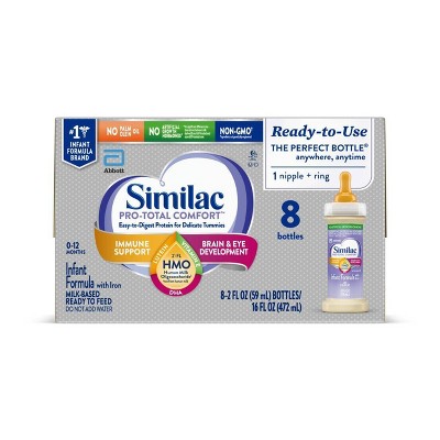 Similac Pro-Total Comfort Ready to Feed Infant Formula Bottles - 2 fl oz Each/8ct
