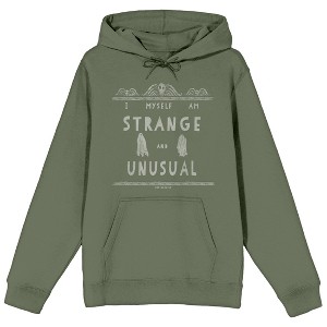 Beetlejuice I Myself Am Strange and Unusual Men's Olive Green Graphic Hoodie - 1 of 2